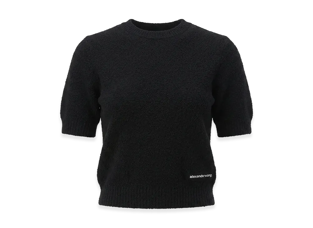 Alexander Wang Women's Cropped Crew Neck T-Shirt "Black"