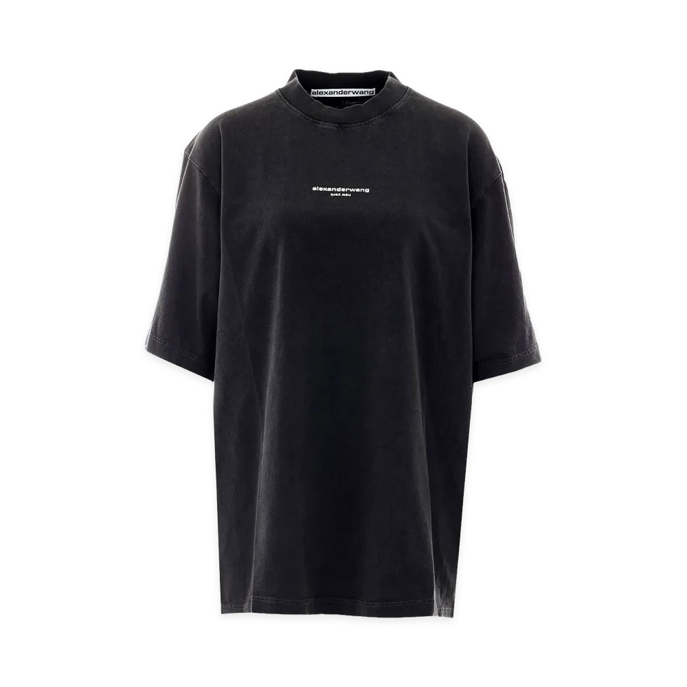 Alexander Wang Women's Logo Print T-Shirt "Washed Black"