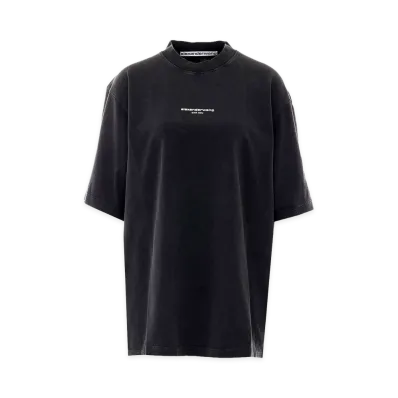 Alexander Wang Women's Logo Print T-Shirt "Washed Black"