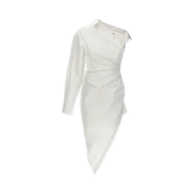 Alexander Wang Women's Asymmetrical Shirt Dress "White"