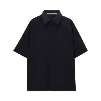Alexander Wang Women's Perforated Logo Short Sleeve Shirt "Black"