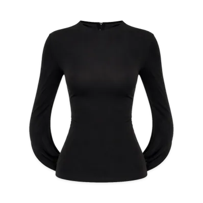 Alexander Wang Women's Draped Back Sleeves Top "Black"