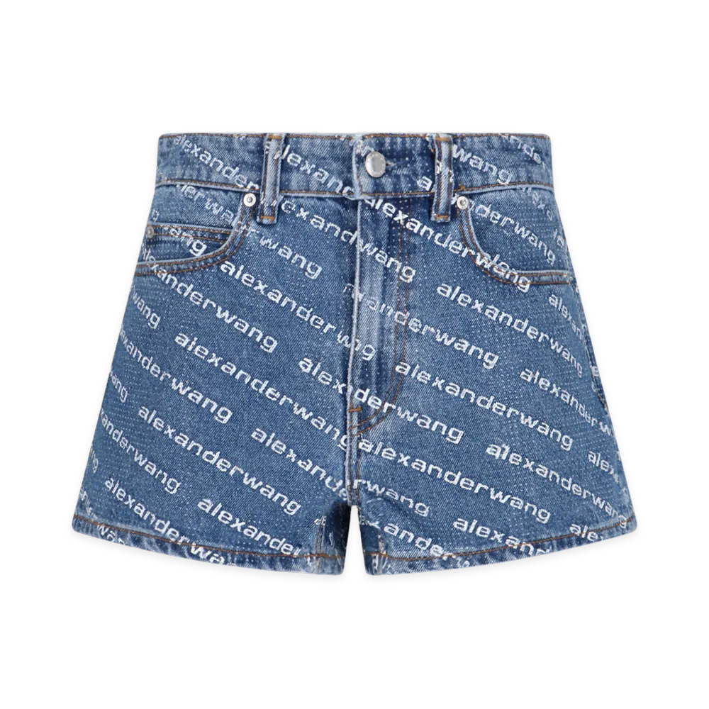 Alexander Wang Women's Denim Shorts "Deep Blue/White"