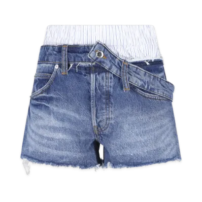 Alexander Wang Women's Boxer Drop Waistband Short "Vintage Marbled Blue"