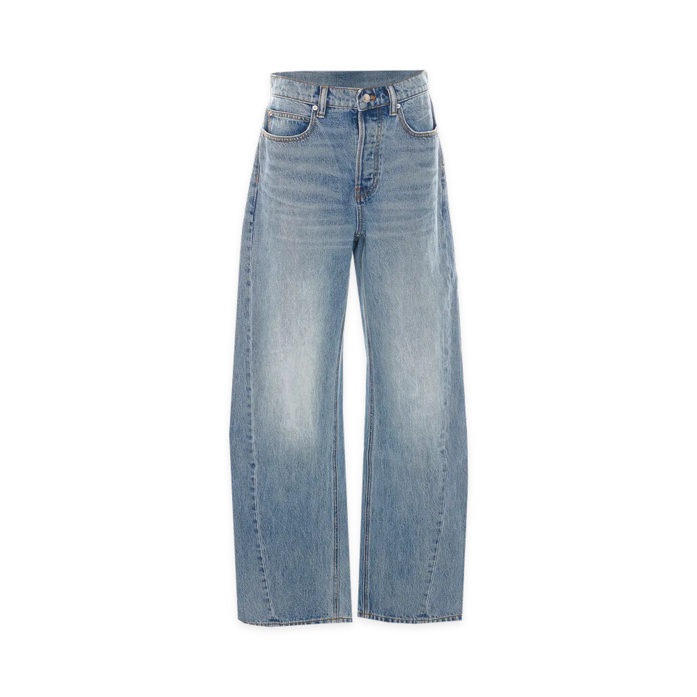 Alexander Wang Women's Float Mid-Rise Relaxed Shadow Pocket Jeans "Authentic Light Indigo"