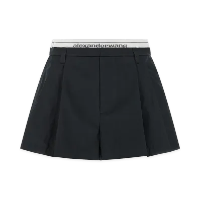 Alexander Wang Women's Logo Elastic High-Rise Short "Black"