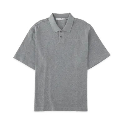 Alexander Wang Women's Crystal Hotfix Polo "Sidewalk Gray"