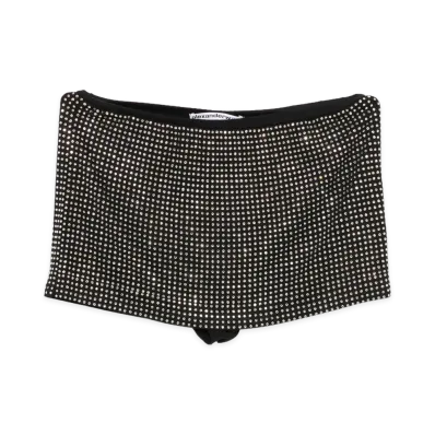 Alexander Wang Women's Crystal Mid-Rise Mini Skirt "Black/Silver"
