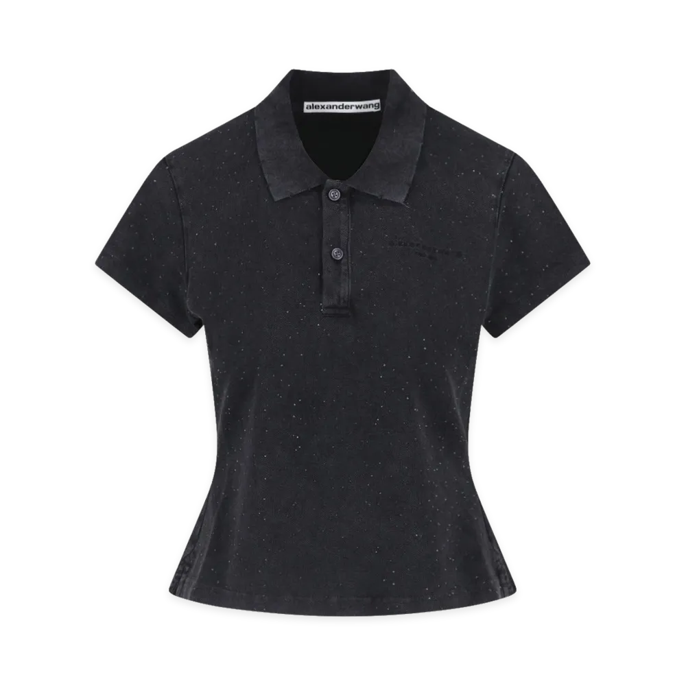 Alexander Wang Women's Polo Shirt "Washed Black"