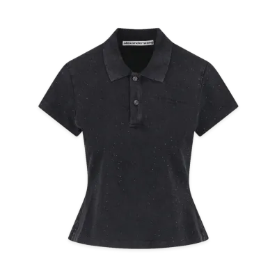 Alexander Wang Women's Polo Shirt "Washed Black"