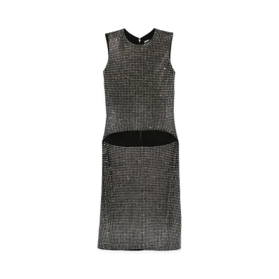 Alexander Wang Women's Crystal Sleeveless High-Low Top "Black/Silver"