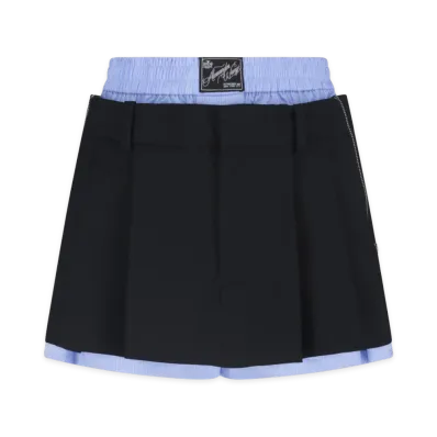 Alexander Wang Women's Tropical Wool Skort "Black/Oxford Blue"