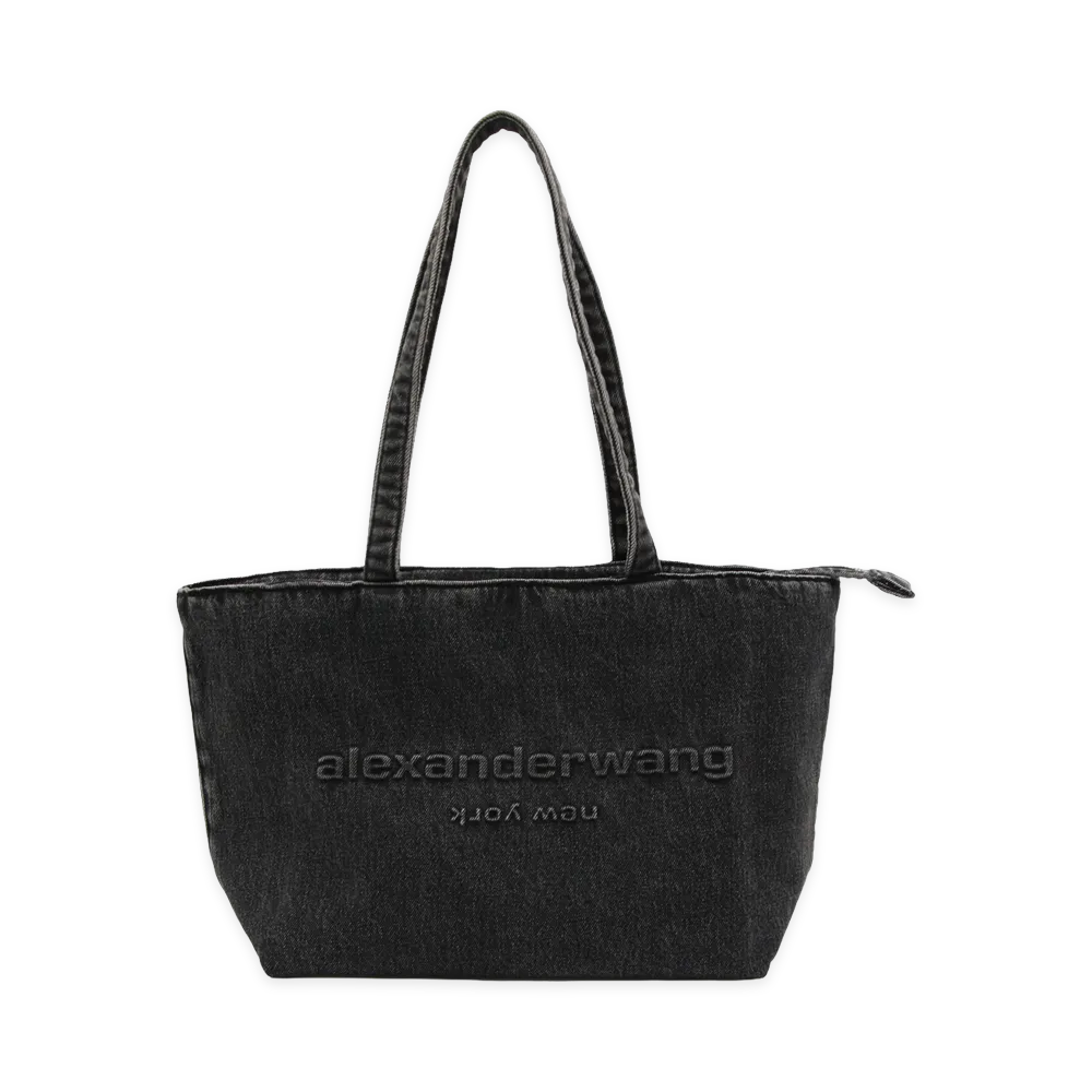 Alexander Wang Women's Punch Denim Medium Tote "Grey Aged"