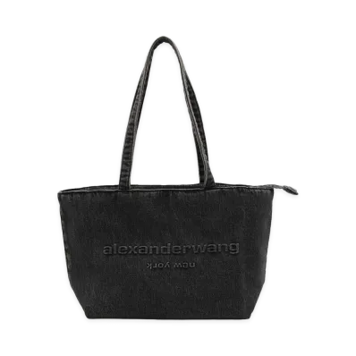 Alexander Wang Women's Punch Denim Medium Tote "Grey Aged"