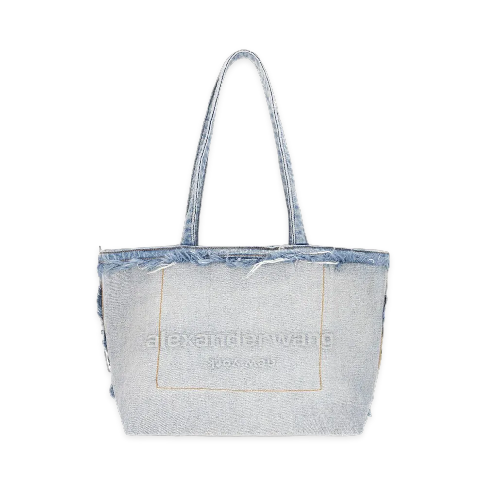Alexander Wang Women's Punch Denim Medium Tote Bag "Bleach Blue"