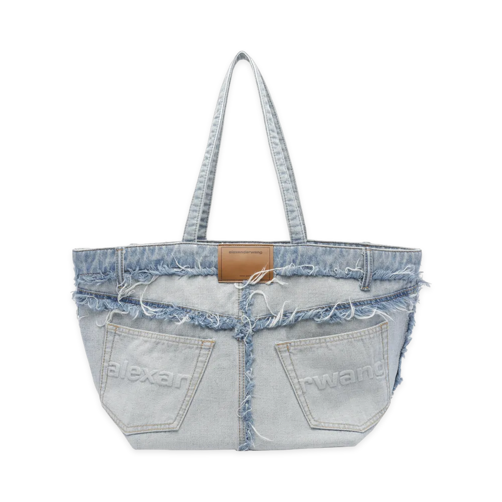 Alexander Wang Women's Punch Denim Tote Bag "Bleach Blue"