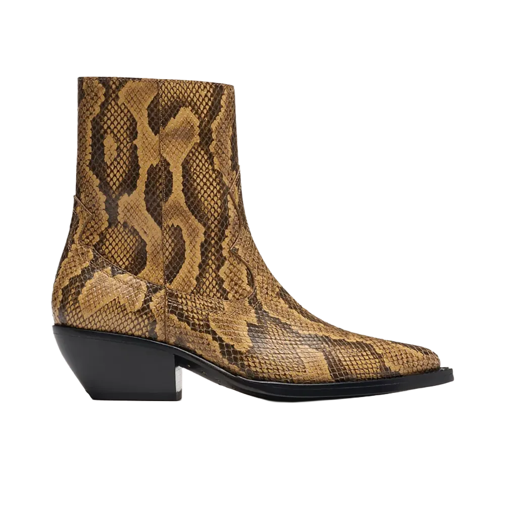 AMIRI Women's Python Embossed Print Ryder Boot "Brown"
