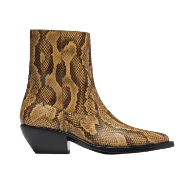 AMIRI Women's Python Embossed Print Ryder Boot "Brown"