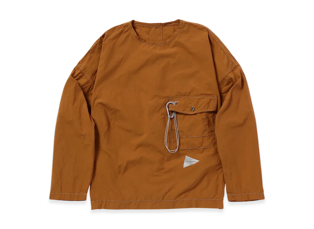and wander Women's Cordura Typewriter LS Pullover "Brown"
