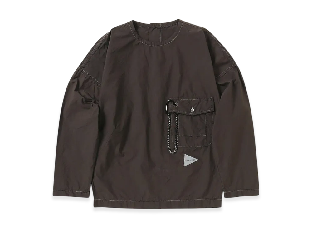 and wander Women's Cordura Typewriter LS Pullover "Dark Brown"