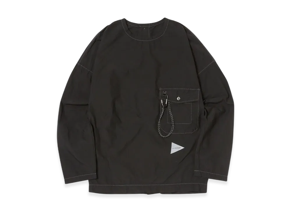 and wander Cordura Typewriter LS Pullover (W) "Black"