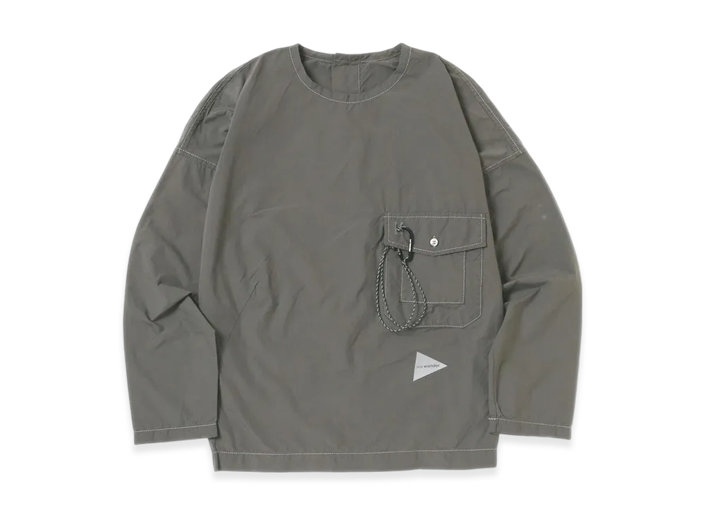 and wander Cordura Typewriter LS Pullover (W) "Gray"