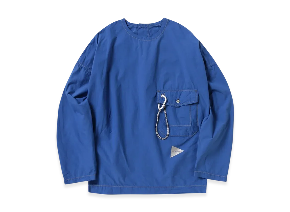 and wander Women's Cordura Typewriter LS Pullover "Blue"