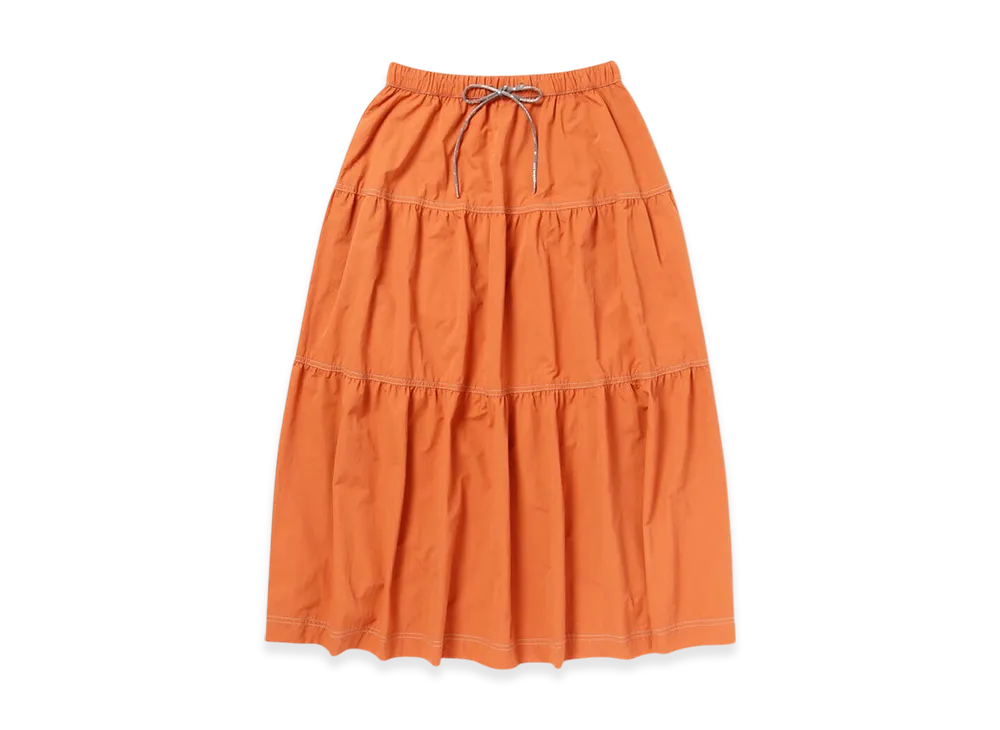 and wander Women's Crinkled Nylon Skirt 2 "Orange"