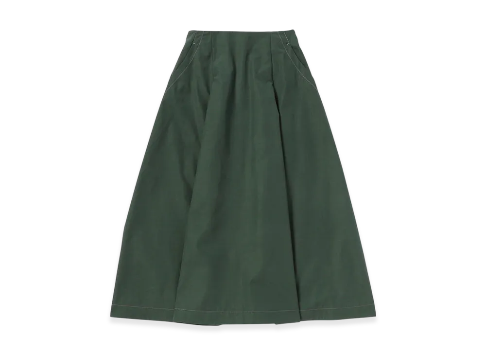 and wander Women's High Count Cloth Skirt "Green"