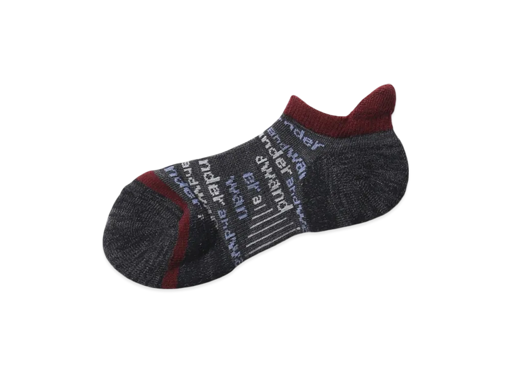 and wander Wool Short Socks "Gray"