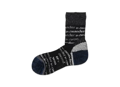 and wander Wool Socks "Black"
