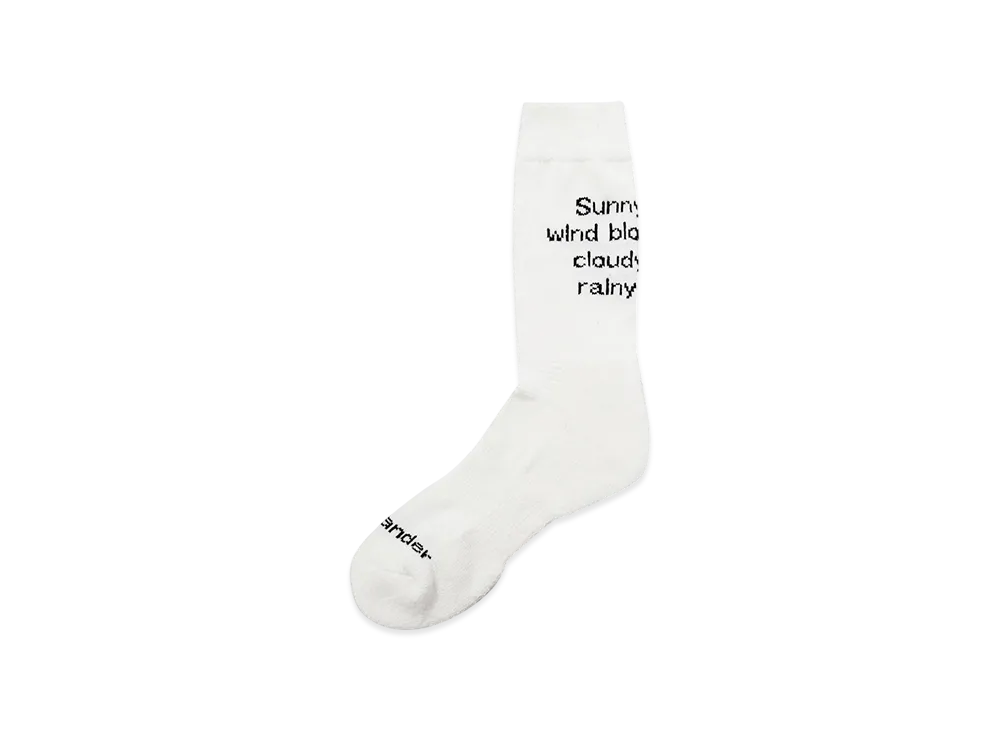 and wander PE/CO Pile Socks "Off White"
