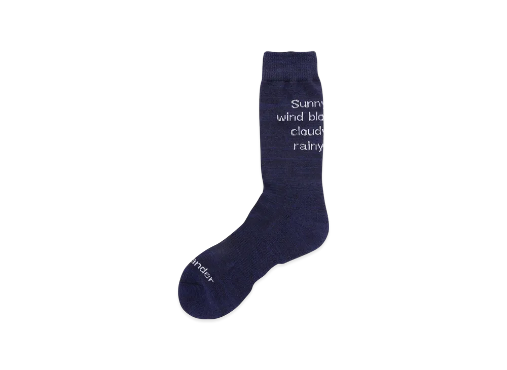 and wander PE/CO Pile Socks "Navy"