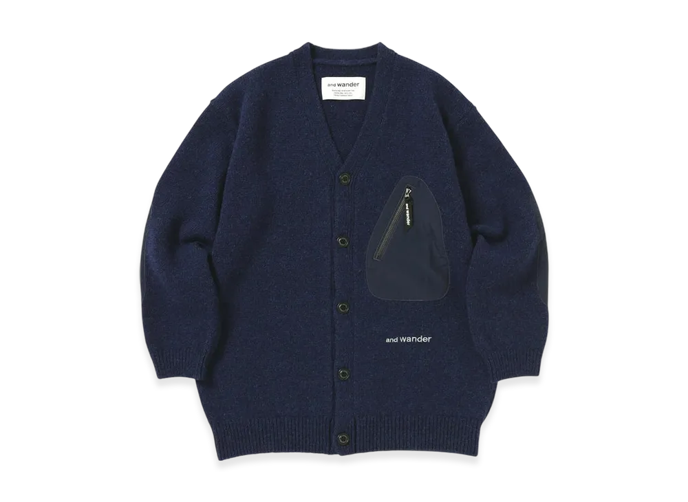 and wander Shetland Wool Cardigan "Blue"