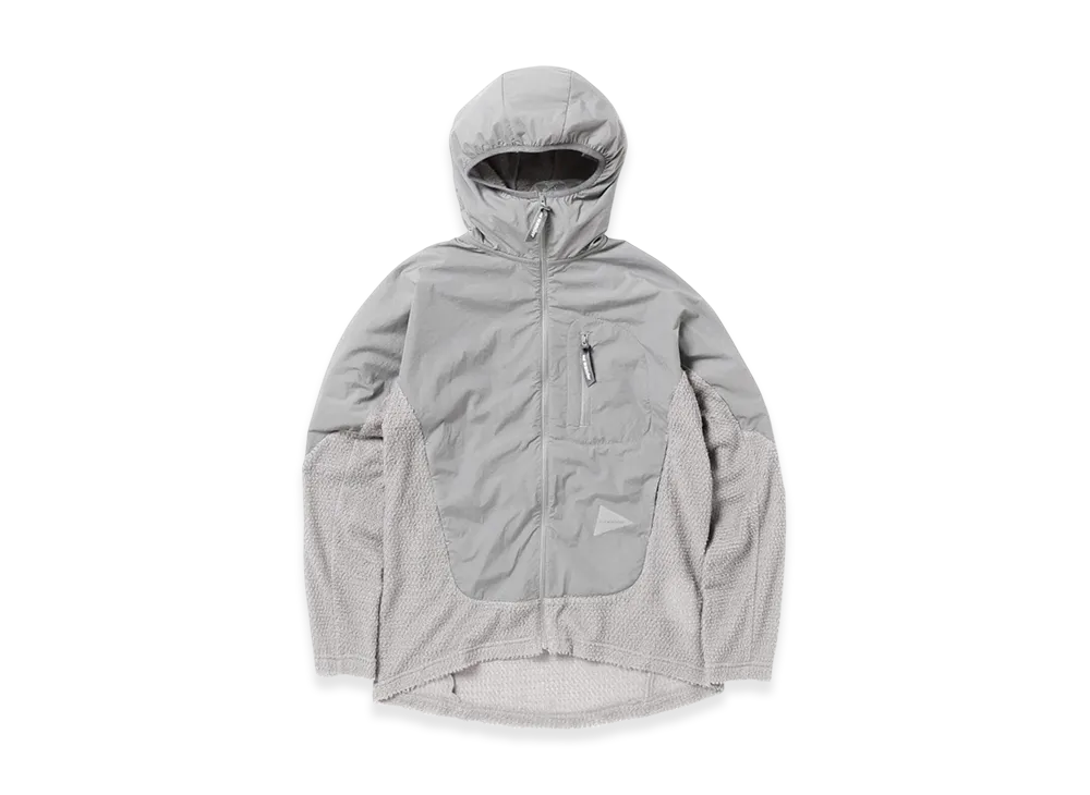 and wander Alpha Direct F/Z Hoodie "Gray"