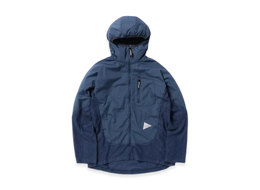 and wander Alpha Direct F/Z Hoodie "Navy"
