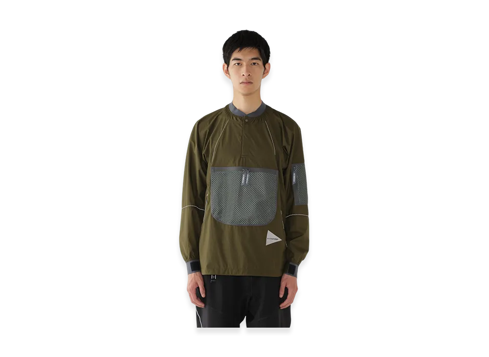 and wander Breath Rip Pullover Jacket "Khaki"