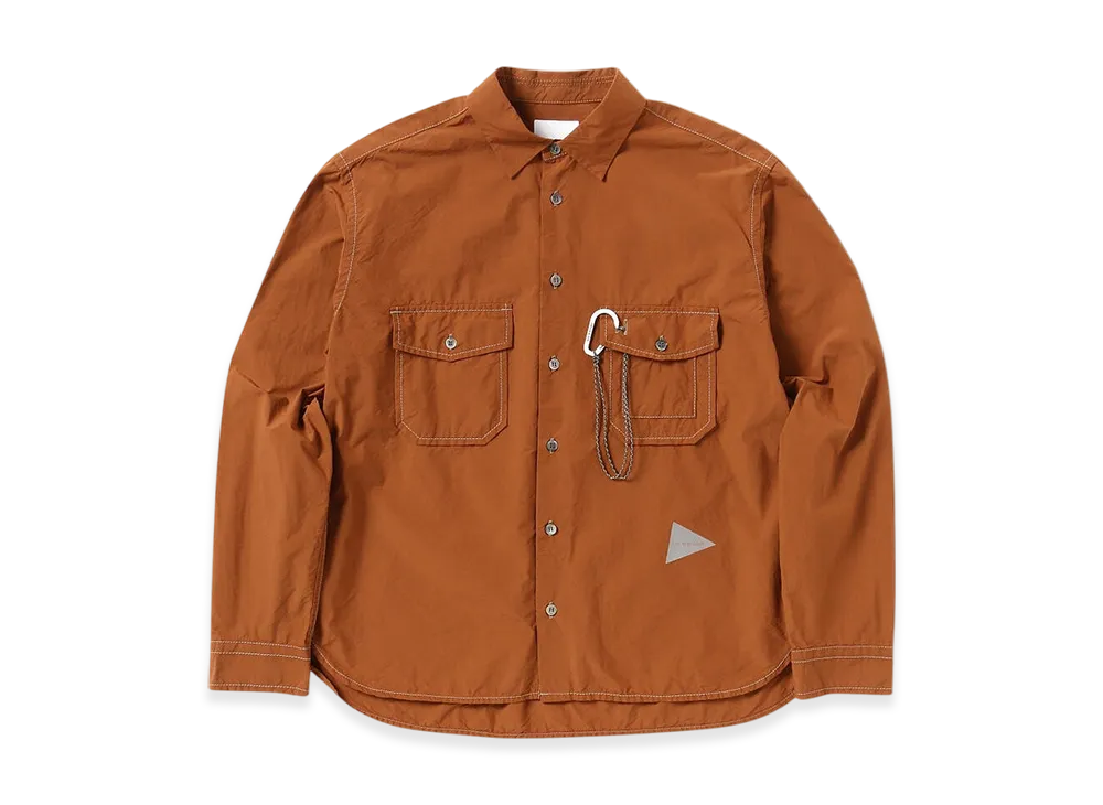 and wander Cordura Typewriter LS Shirt "Brown"