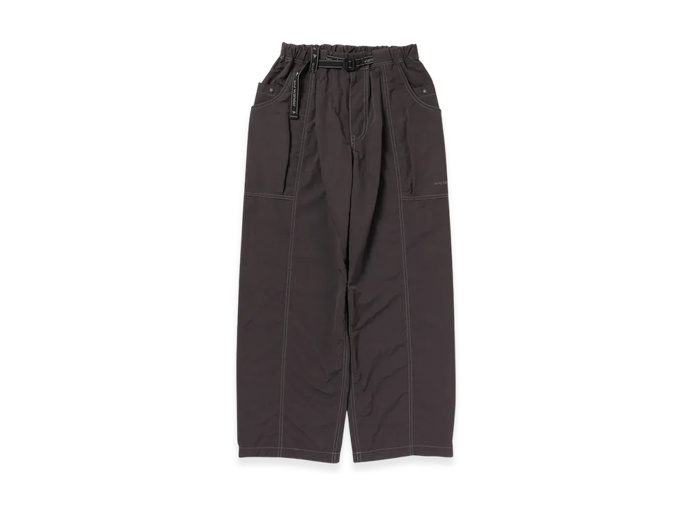 and wander Crinkled Nylon Pants "Charcoal"