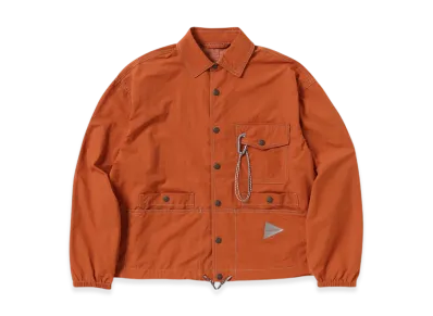 and wander Crinkled Nylon Shirts Jacket "Orange"