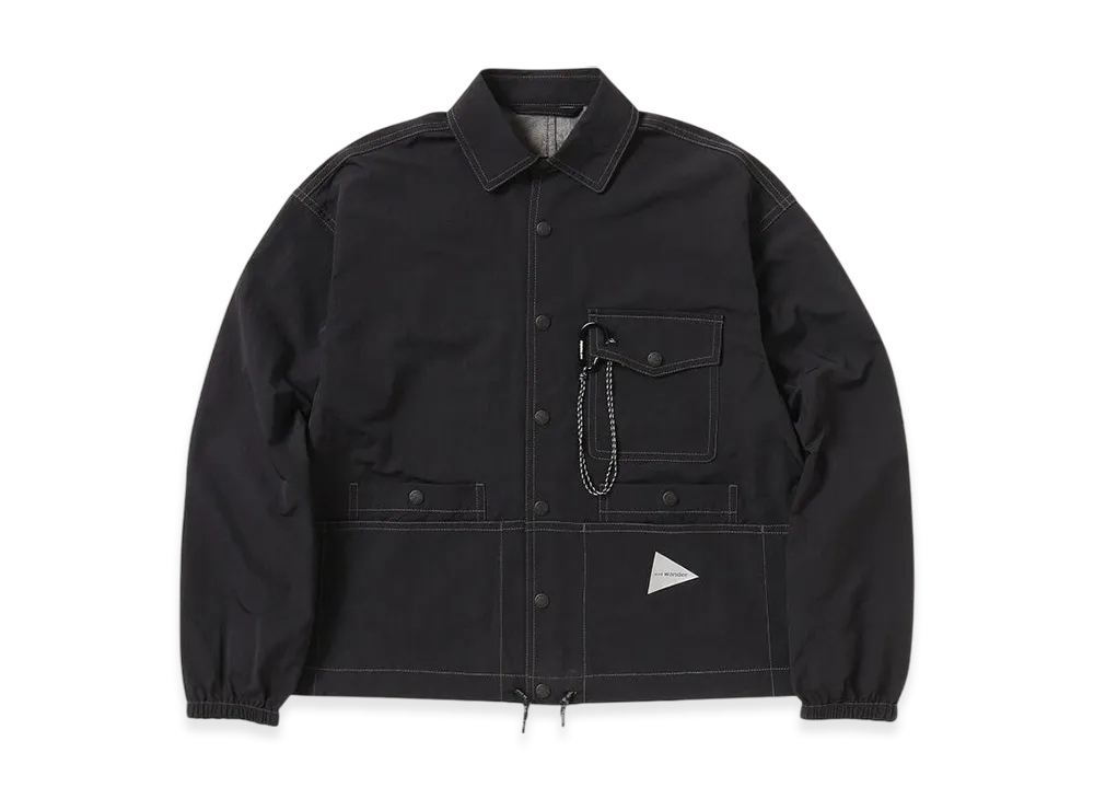 and wander Crinkled Nylon Shirts Jacket "Black"