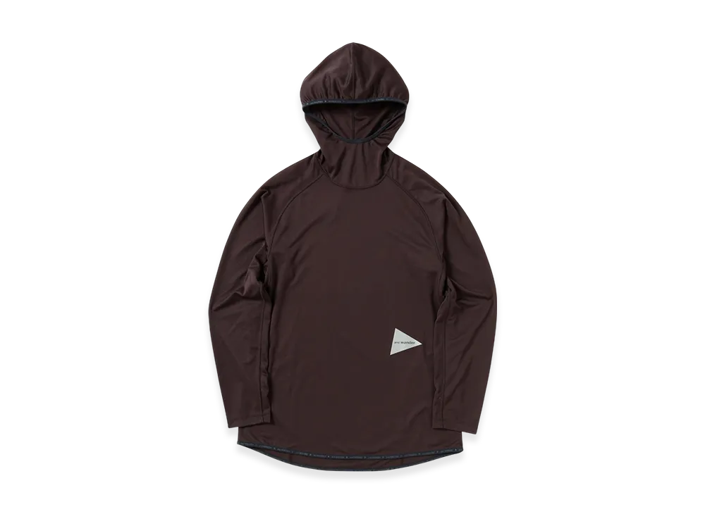 and wander Dry Jersey LS Hoodie "Bordeaux"