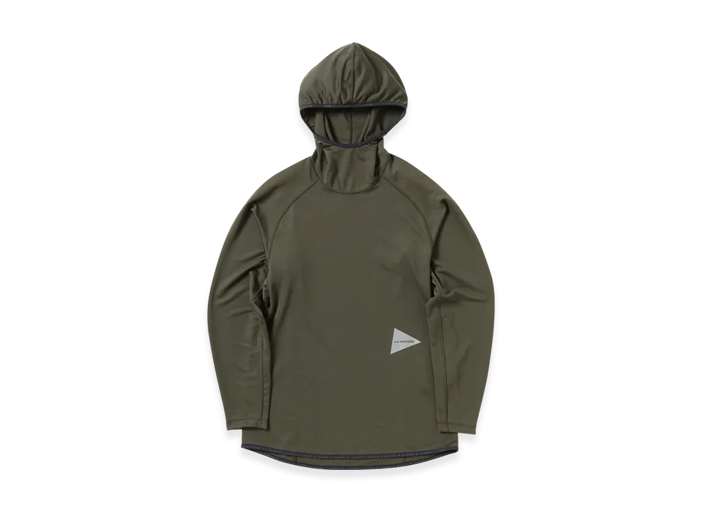 and wander Dry Jersey LS Hoodie "Khaki"