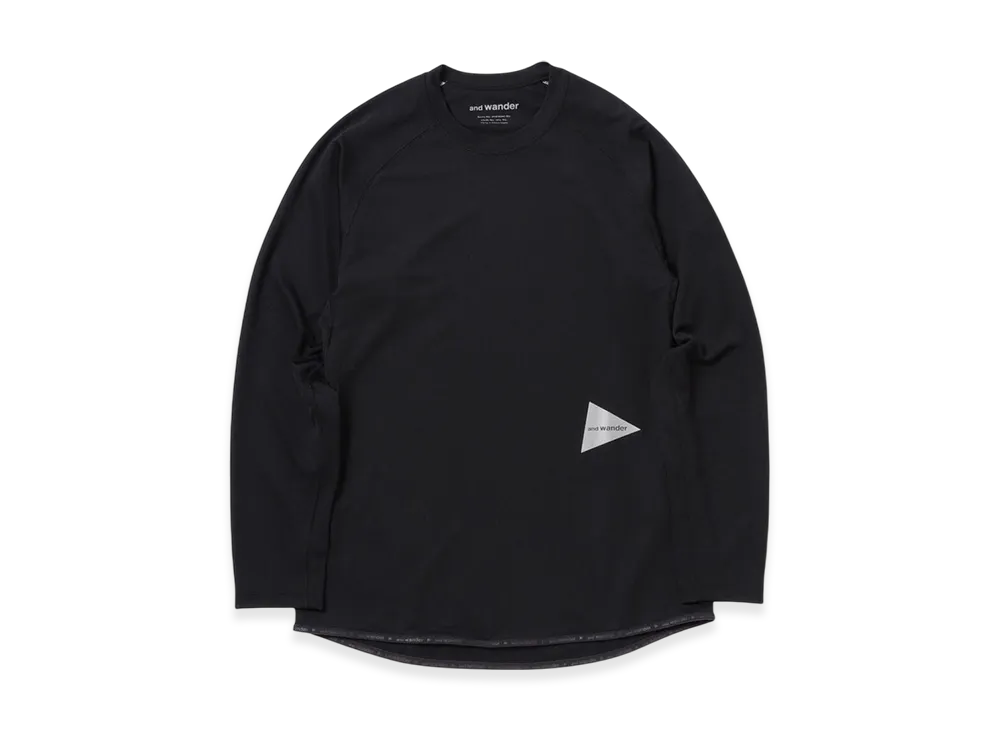 and wander Dry Jersey Raglan LS T "Black"