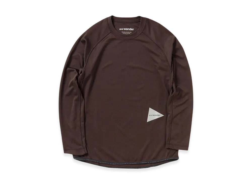 and wander Dry Jersey Raglan LS T "Bordeaux"