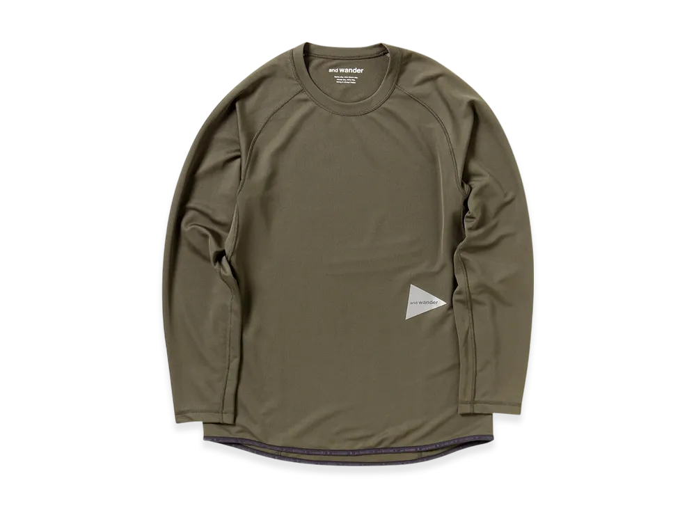 and wander Dry Jersey Raglan LS T "Khaki"