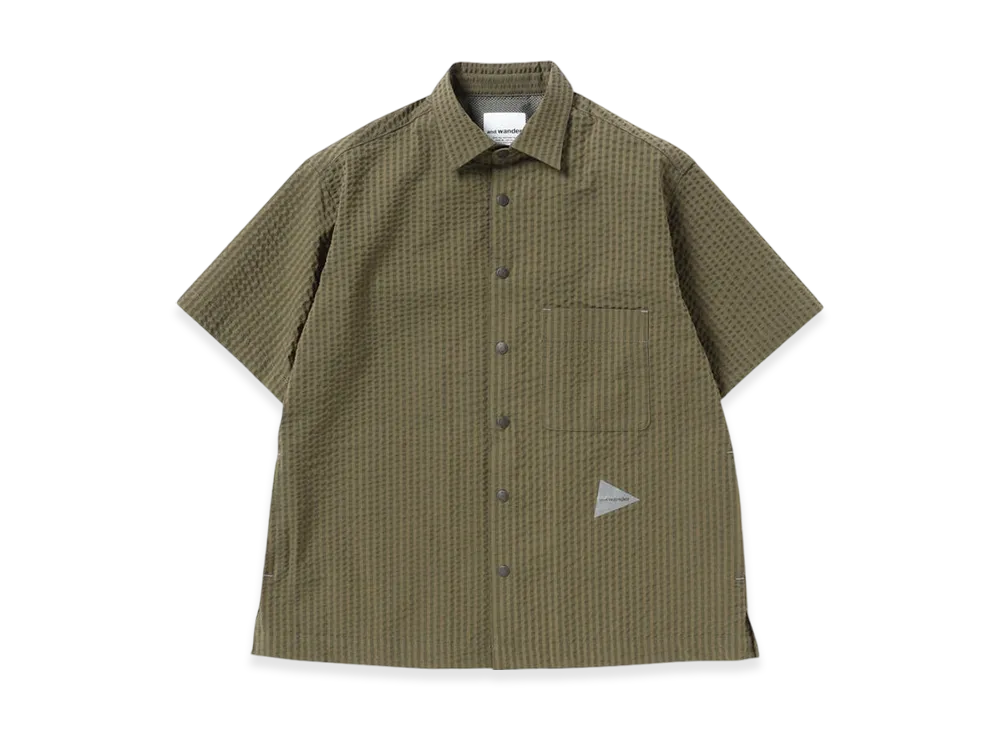 and wander Dry Soft Seersucker SS Shirt "Beige"
