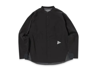 and wander Fleece Base Band Collar Shirt "Charcoal"