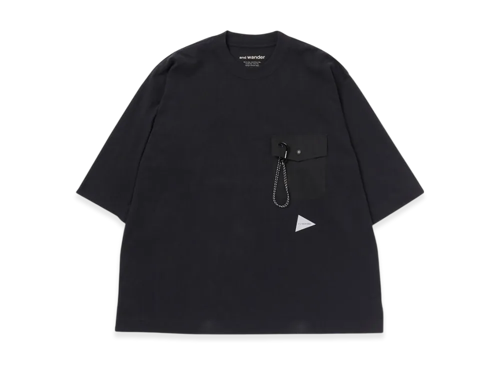 and wander Heavy Cotton Pocket HS T "Black"