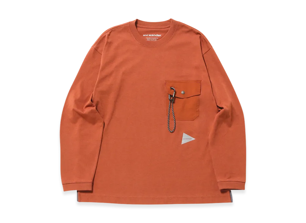 and wander Heavy Cotton Pocket LS T "Red"